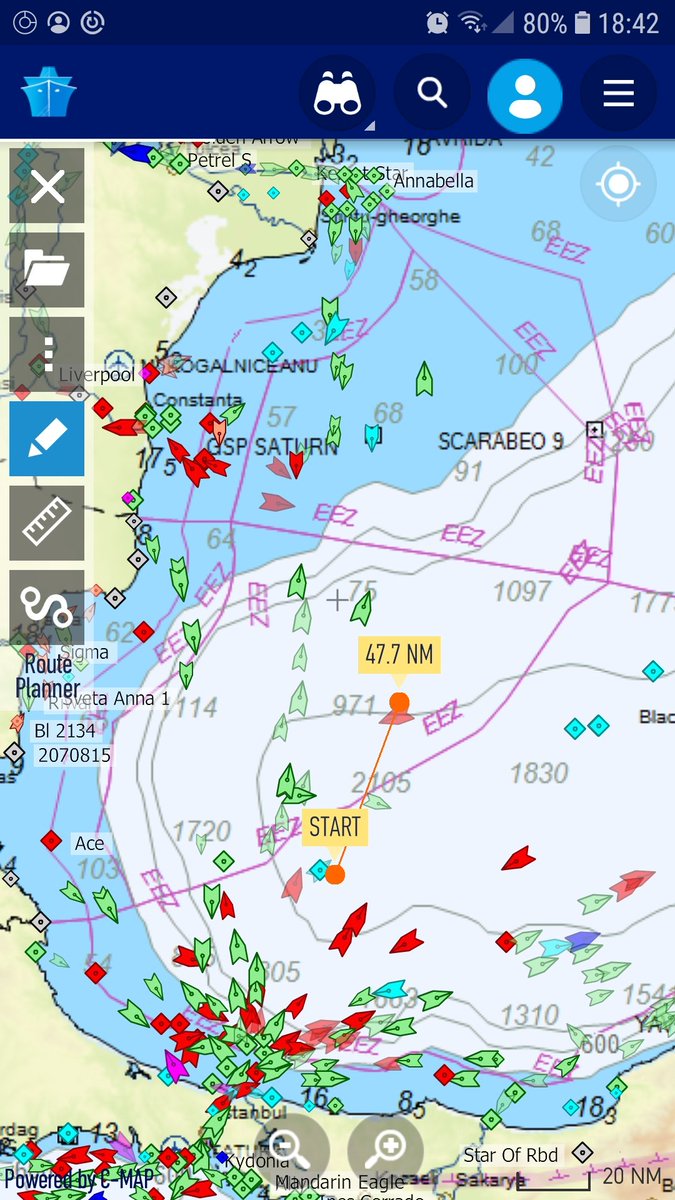 @FouthTimeLucky Center of location of interest appears to be roughly  about 48nm nnw (& maybe another 5 or 7 nm further nnw) of the osv commander which remains on the turkstream pipeline