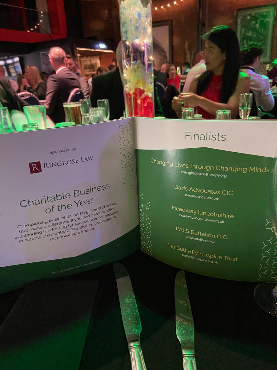 HeadwayLincs's tweet photo. We are really proud & honoured to be a finalist for the 2nd year running in the category of Charitable Business of the Year Award.
Congratulations to Pals Batallion CIC. A much deserved win π
#LBX23 #Lincolnshire #charity #braininjury #makingadifferencetogether https://t.co/BQGsZuBs7U