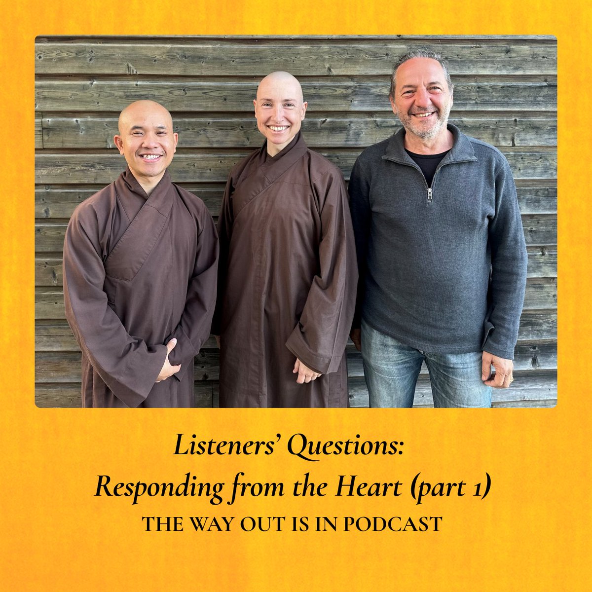 In episode 51 of #TheWayOutIsIn podcast, Br. @phaphuu @joconfino & @sistertrueD respond to listeners’ questions. Topics addressed cover a wide range, from how to be brave, to speaking your truth, handling strong emotions and dealing with hate. 🙏 👇 plumvillage.org/podcast/listen…