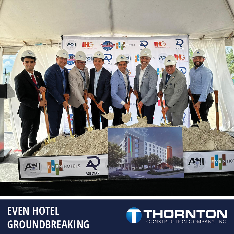 TCCIFlorida's tweet photo. Marking a significant milestone in construction! Thornton Construction proudly celebrates the groundbreaking of the EVEN Hotel by IHG Intercontinental.
#groundbreaking #newconstruction #construction #sflconstruction #flconstruction #constructionmanager #generalcontractor https://t.co/Ury8DlgWgT