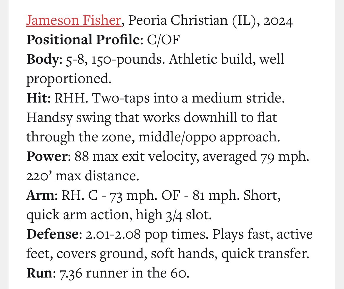 Appreciate the assessment by @prepbaseball. I was also ran a 7.03 60-yard dash at a @prepbaseball showcase. @BlackCoachK @PCS_bsbl @AdidasAsIL @AdidasAsBSB