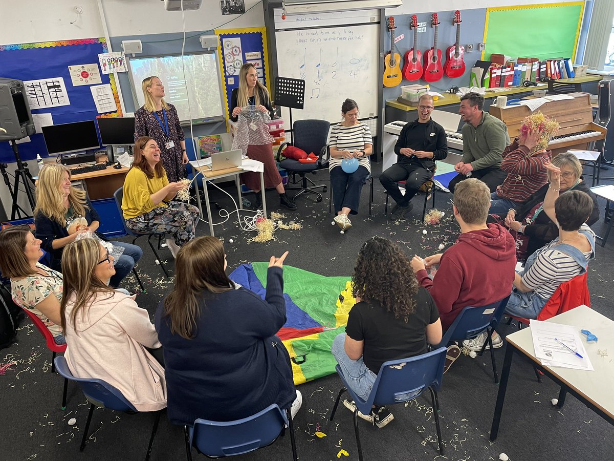 HBAcademyGlas's tweet photo. Thanks to @SenseScotland for delivering a fun and informative session on play and communication to our staff. Great chat, discussion and a bit of a clear up at the end! #playbasedlearning #inclusivepractice #sensescotland https://t.co/IcUM6NWbsW