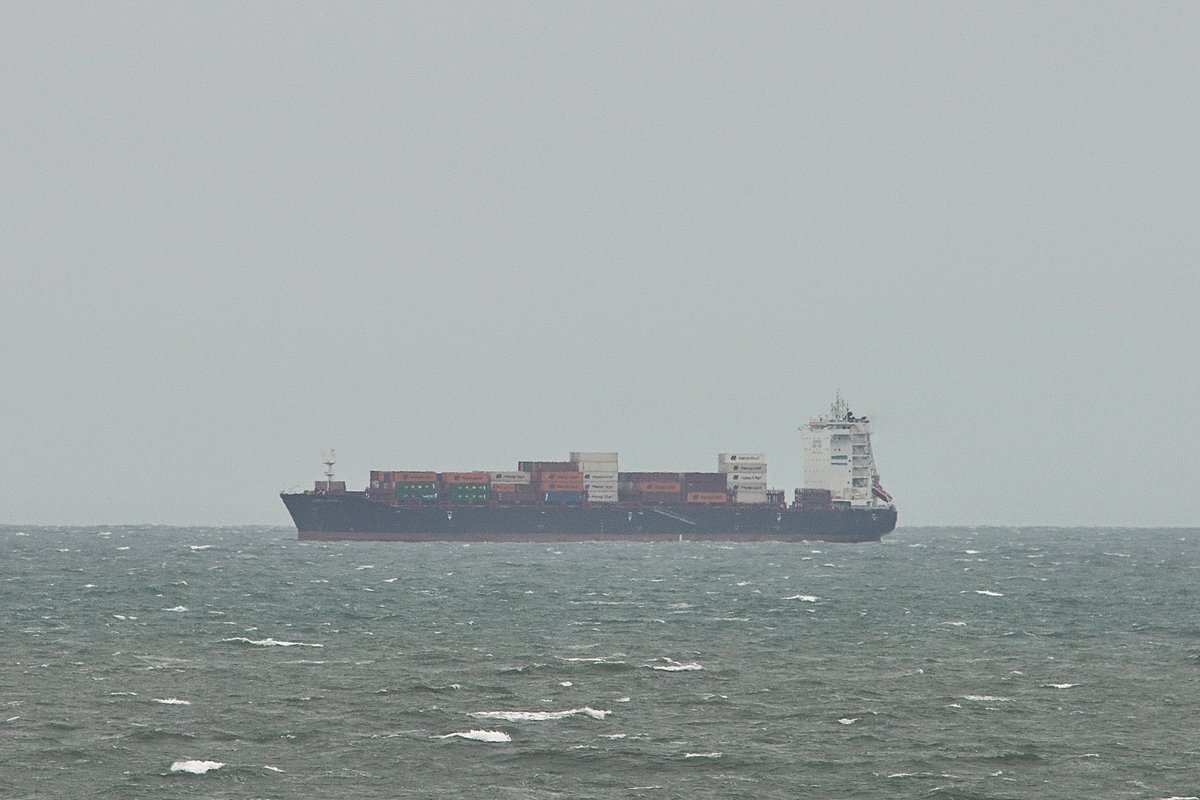 The CAPE CORFU, IMO:9857432 en route to Norfolk, Virginia, flying the flag of Cyprus 🇨🇾. #ShipsInPics #ContainerShip #CapeCorfu