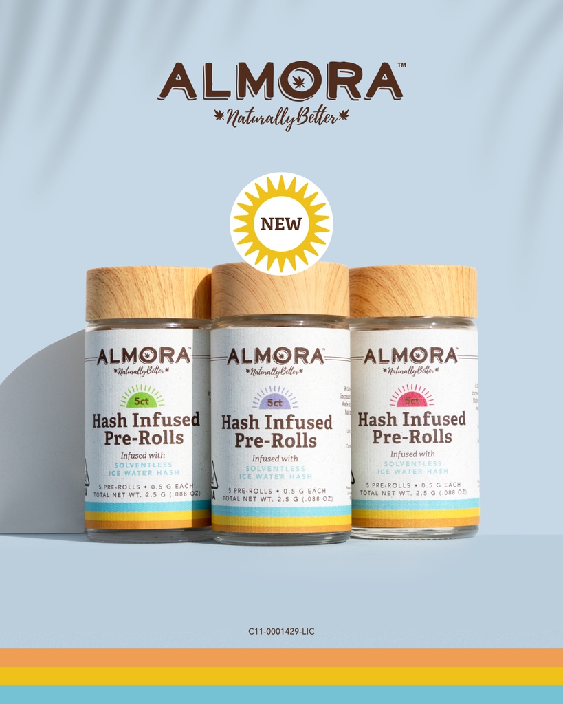 almorafarm's tweet photo. Introducing Almora’s NEW 5-pack of Hash Infused Pre-rolls 🌿 Our "grower’s joint" is infused with first-wash ice water hash - giving you an increase in potency, purity, and flavor. 

Coming soon to a retailer near you. https://t.co/4M7xSOE8kV