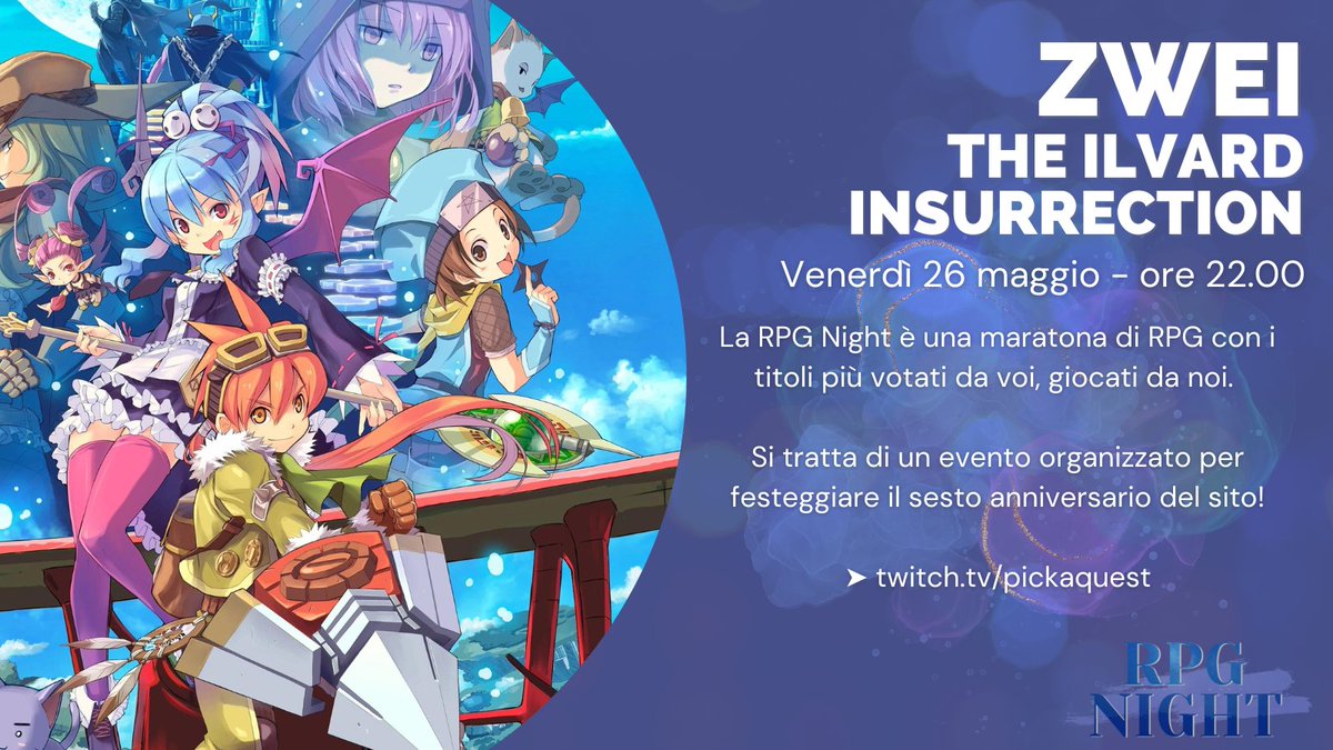 PickaQuest's tweet image. E ora il titolo più votato della serata: Zwei the Ilvard Insurrection! 🛩️

📺twitch.tv/pickaquest 

#RPGNight🌙