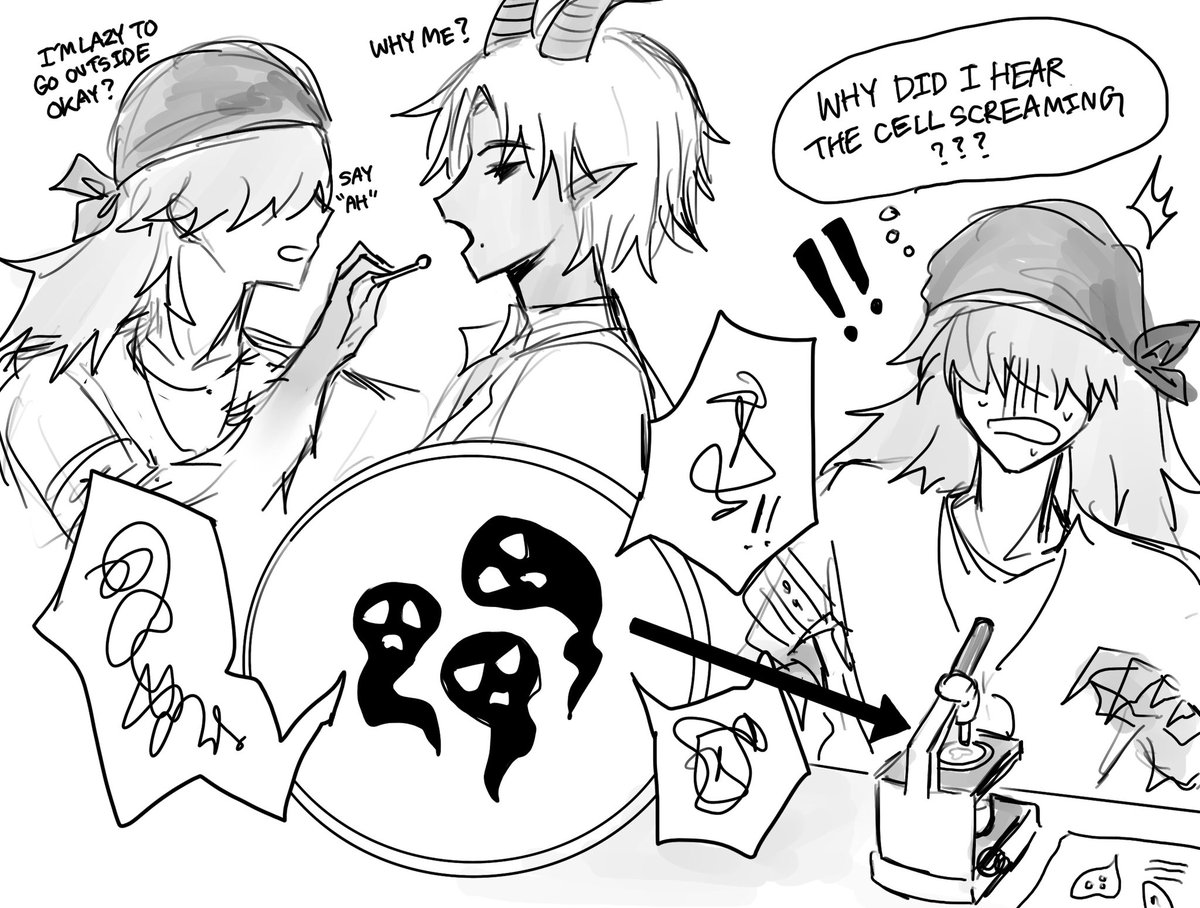 Mossy_mpc's tweet photo. “What demon type is he again???”

(มาทำการบ้านมั่งค่ะ สุ่มได้ไม้สำลีปกติ ✨ ขอบคุณเซลล์จากรูมเมท @SmokyAshes_MPC ✍️)

#MPC4_Homework https://t.co/50lmRUIjrq