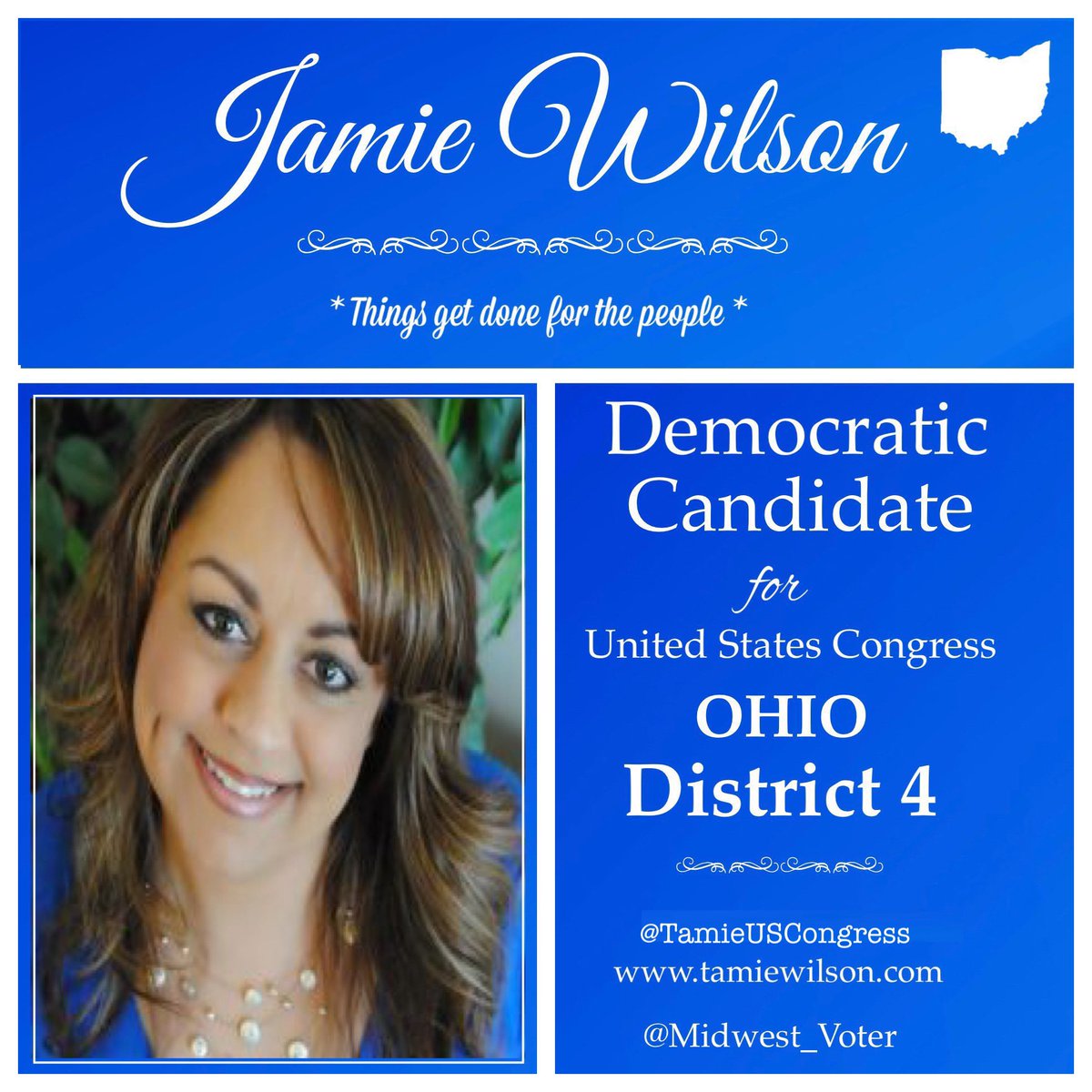 Ohio! Listen up: Tamie Wilson Means No More Jim Jordan!

This is your opportunity to put a reformer in Congress who will propose legislation. Fight for constituents. Care about families!

Vote for Tamie Wilson and get things done in Ohio District 4.

#DemVoice1 
#ResistenceUnited