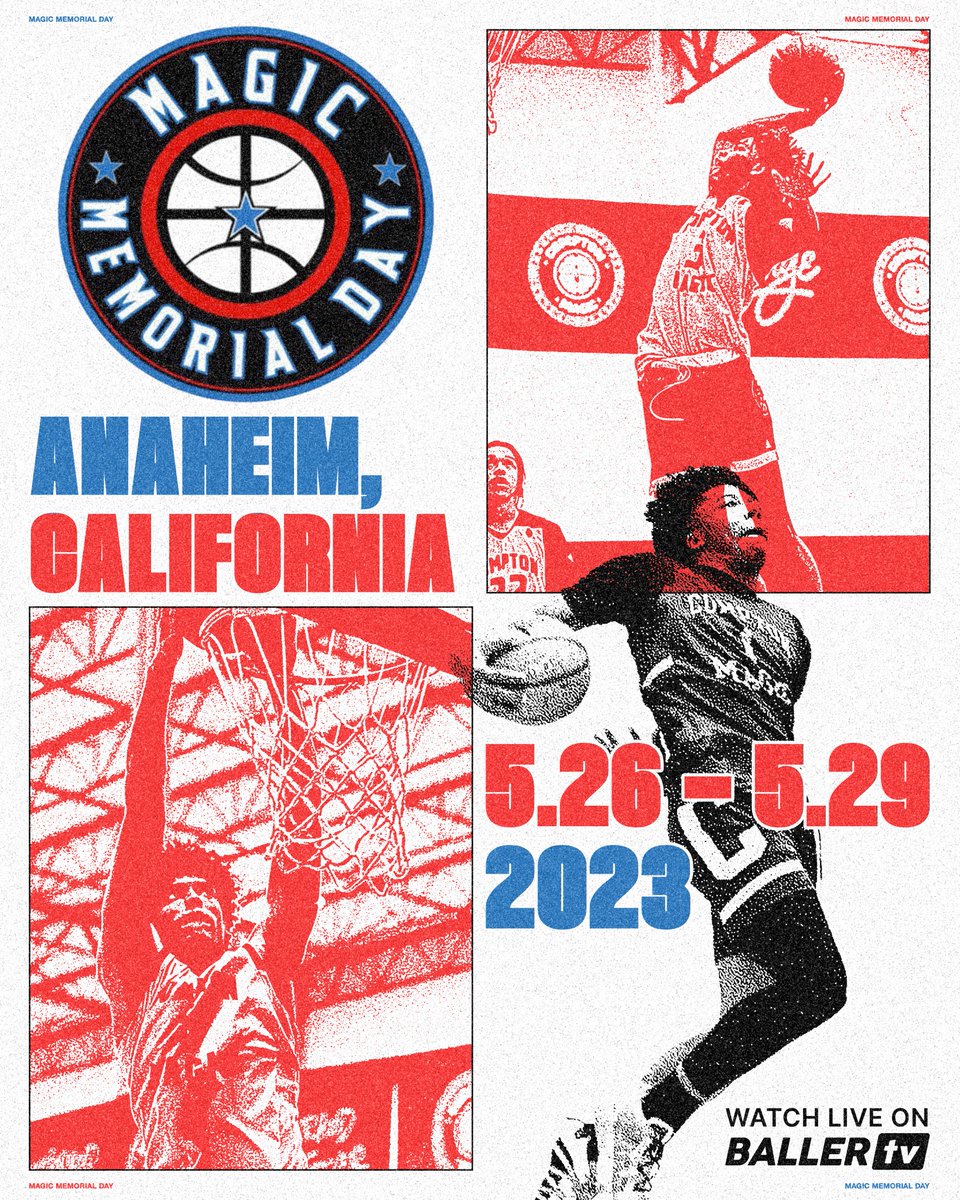 Catch all the action from the Magic Memorial Day 🪄<a href="/MagicMemorial/">Magic Memorial Day</a> 

👉 <a href="/Compton_Magic/">Compton Magic</a> <a href="/DreamVisionBall/">Dream Vision Basketball</a> <a href="/BTIHoops/">BTI Basketball Club</a> <a href="/sfrebels/">nate ford</a> <a href="/teamlillardaau/">Team Lillard B-Ball</a> <a href="/LvPunishers/">Las Vegas Punishers</a> <a href="/Veritashoops/">Veritas Academy Titans</a> <a href="/icanallstars/">I -Can All-Stars</a> &amp; more!

📅 May 26-29
📺 Watch live and on replay: bit.ly/3MYKrHr