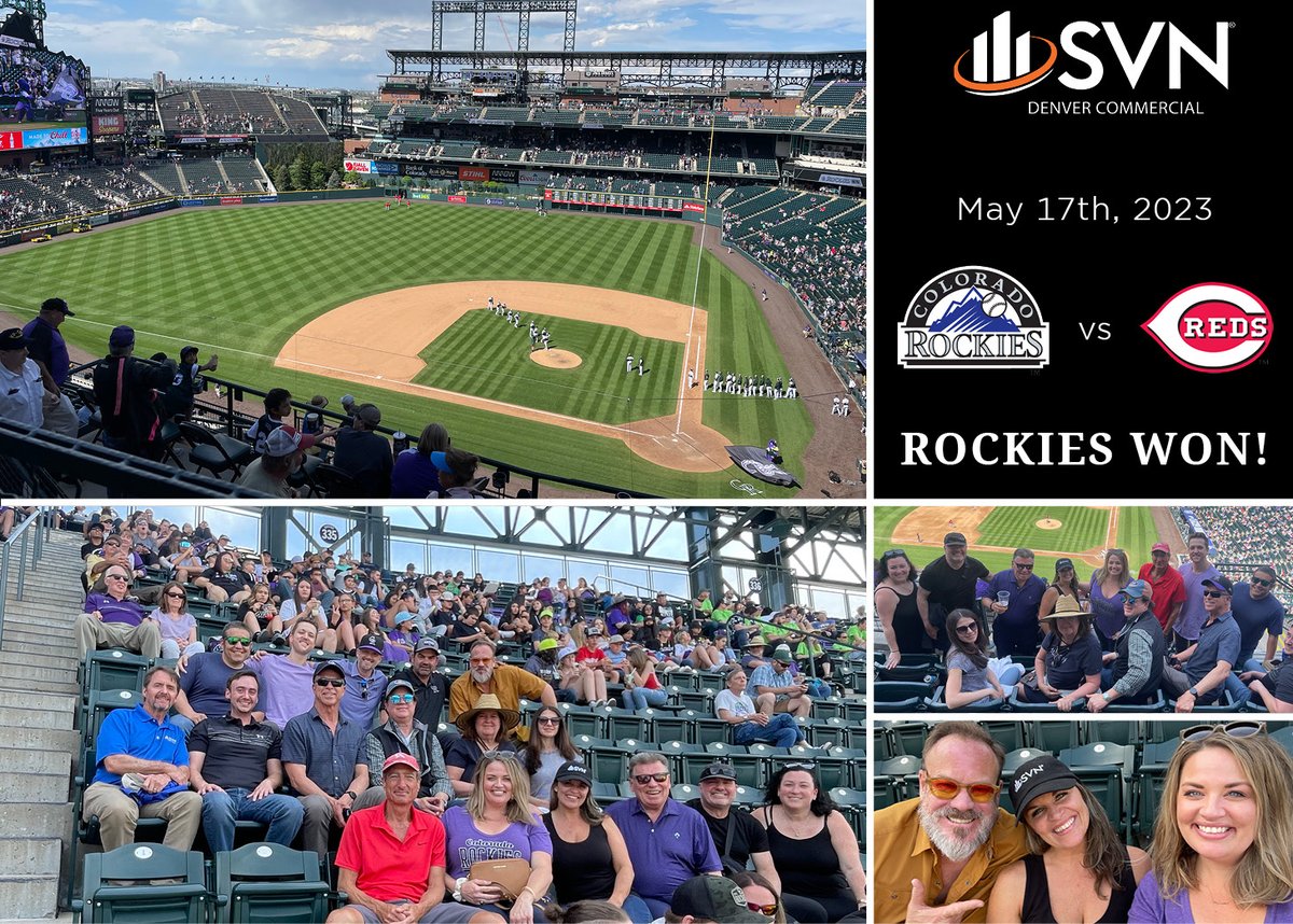 SVN_Denver's tweet photo. Always a joy to attend a Colorado Rockies game, even better when we WIN!
#rockies #socialouting #lovewhereyouwork #svn #Denver https://t.co/wucRcZCxfs