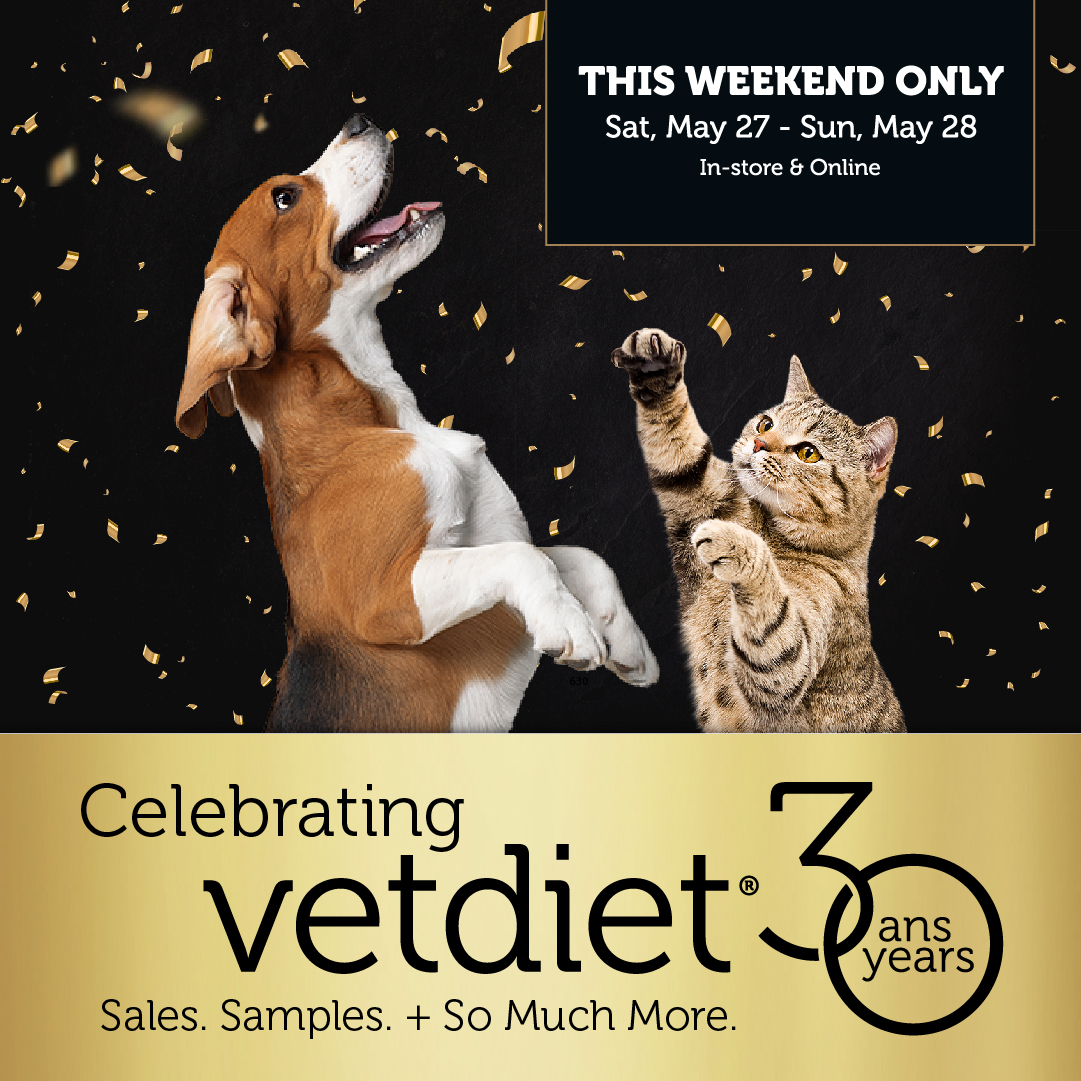 This weekend celebrate vetdiet with us! Visit us in-store for vetdiet samples &amp; sales ⭐

Also available online starting, Saturday May 27 ➡️ renspets.com