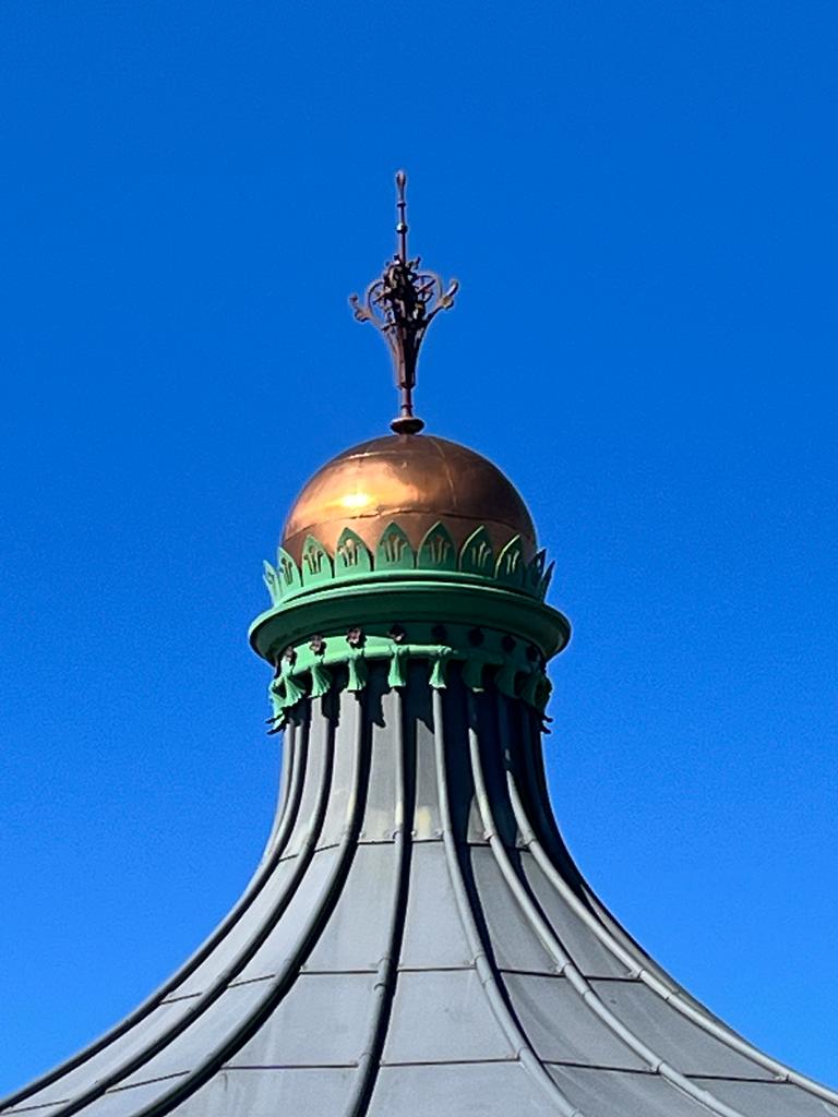 We can't leave Mesnes Park in our hometown of Wigan, without checking on the restored Sun Foundry bandstand, especially when the sun is shining on the copper dome!