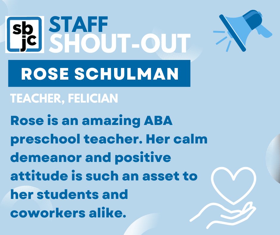 wearetheSBJC's tweet photo. Sharing the positivity in week #4 of our #SBJCsStaffShoutOuts! #WeAreTheSBJC https://t.co/oIqGZtNBhZ