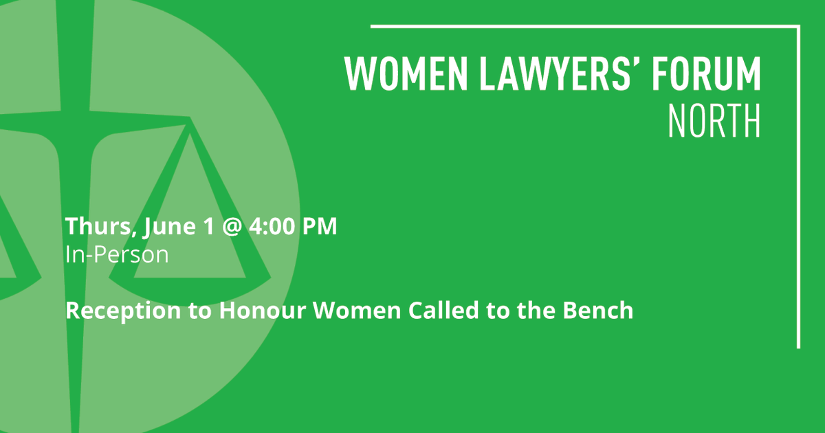 Calling all CBA members! Don't miss @CBA_WLF's incredible reception in #yeg on June 1 to honor females of the Courts of Appeal, @KingsBench_AB, and Court of Justice, and Justices of the Peace appointed since 2018! Register today: cbapd.org/details_en.asp…