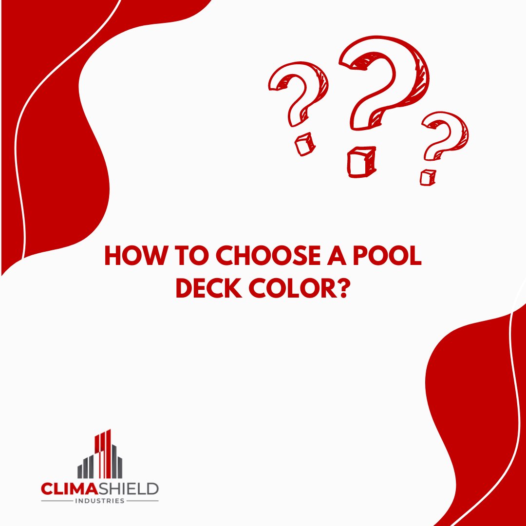 When choosing a pool deck color, consider the surrounding landscape, pool tiles, and house exterior. Neutral colors like beige and gray are popular choices as they complement most pool settings. Avoid dark colors as they retain heat.

climashieldfloorcoatings.com
#pooldeck