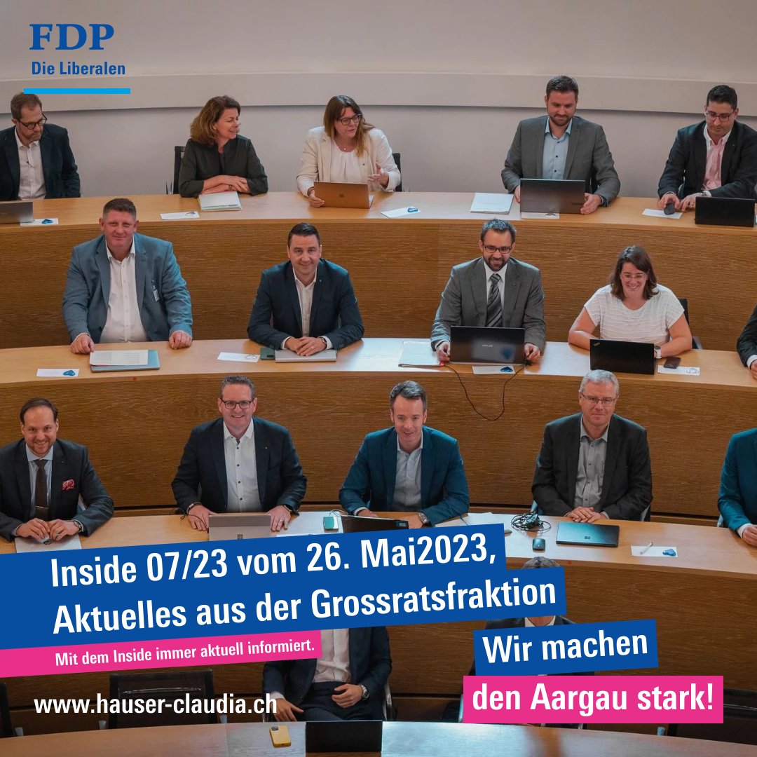 ClaudiaHauser10's tweet photo. Inside 07/2023 vom 26. Mai 2023

Newsletter, heute u.a. mit diesen Themen: Hat die Kommisionsarbeit ausgedient?; Kantonales Statistikgesetz; Sommertagung FDP.Die Liberalen Aargau in Kleindöttingen; Finanzspri https://t.co/gbLzwtaokp