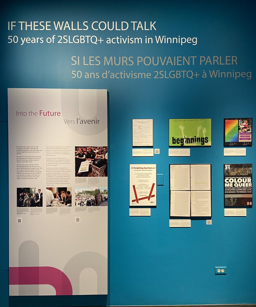 blumczynska's tweet image. ‘If These Walls Could Talk’ is a must see community exhibition created in partnership with the Rainbow Resource Centre, celebrating 50 years of 2SLGBTQ+ activism in #Winnipeg. The @ManitobaMuseum is honoured to celebrate, illuminate, and amplify these important Manitoba stories.