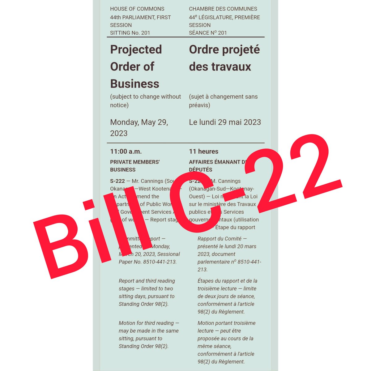bottom_hour's tweet photo. House of commons , first thing this Monday morning ! A clear mandate has been set, time to clear the docket and pass C-22....#RatifyC22 #canadadisability #derb https://t.co/ibTPLoj490