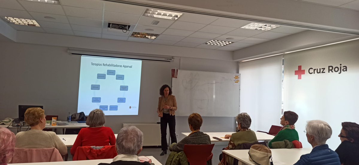 cruzrojava's tweet photo. [#PersonasCuidadoras]
Desde #Cuida65CyL queremos agradecer a Eva Muñoz, directora y trabajadora social de la Asociación Parkinson Valladolid (#APARVAL) su interesante charla sobre esta enfermedad.
¡Seguimos capacitándonos para mejorar en los cuidados! 💪
@jcyl @familiajcyl https://t.co/drBvmtjlYD