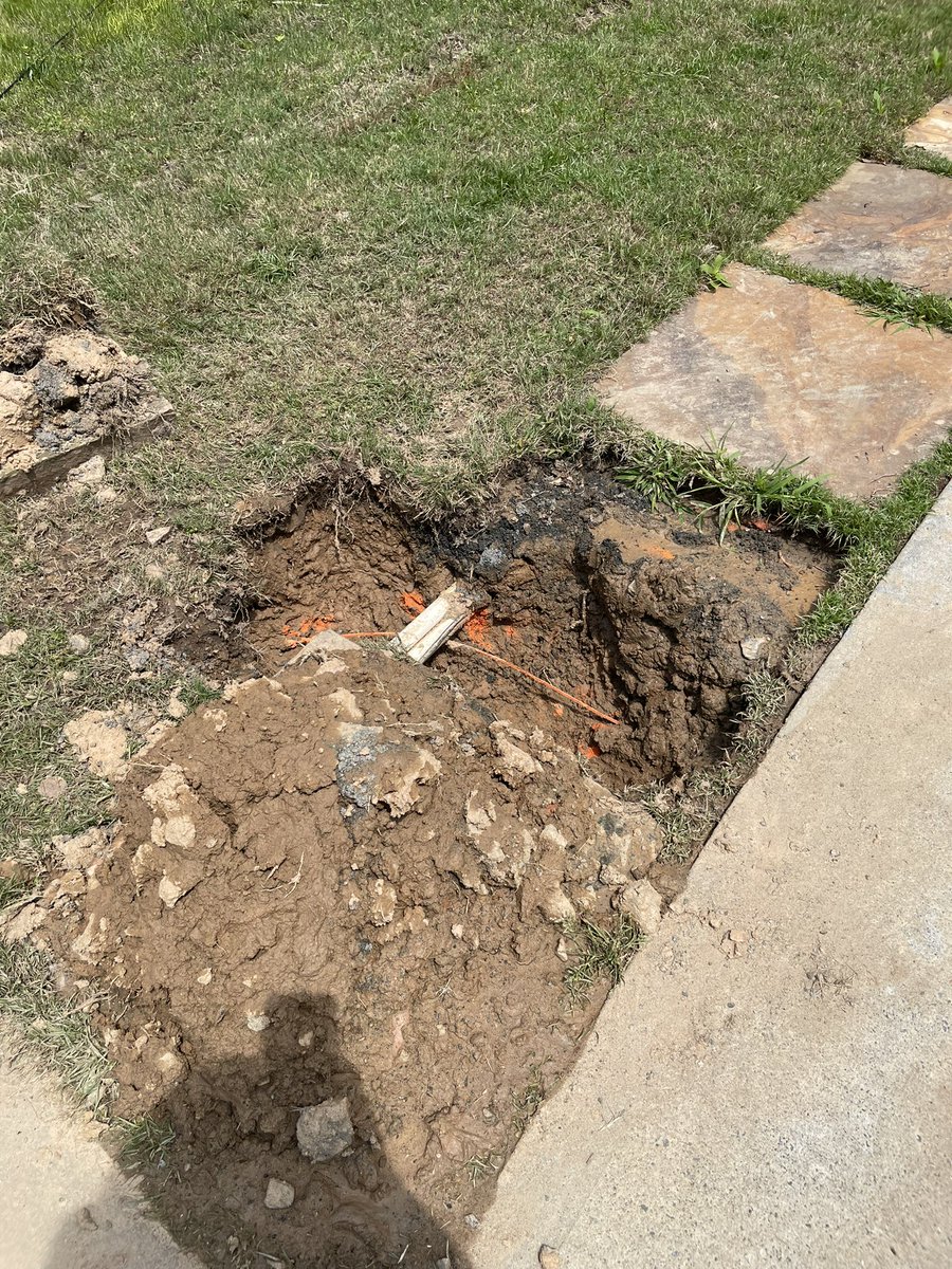AT&amp;T attempted to bury the fiber line but cut the sprinkler system and never returned! No call. Now I have no internet, No DirectTV ,  nothing!  Talking to customer service for an hour to get nothing.