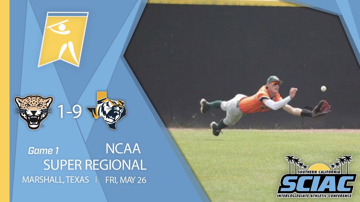 Super Regional Game 1 Final:
@ulvathletics 1-9 East Texas Baptist
#SCIACtion #d3baseball