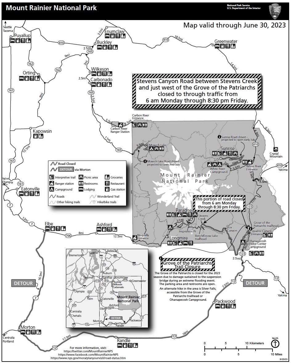 MountRainierNPS on Twitter "Plan ahead Stevens Canyon Road is closed