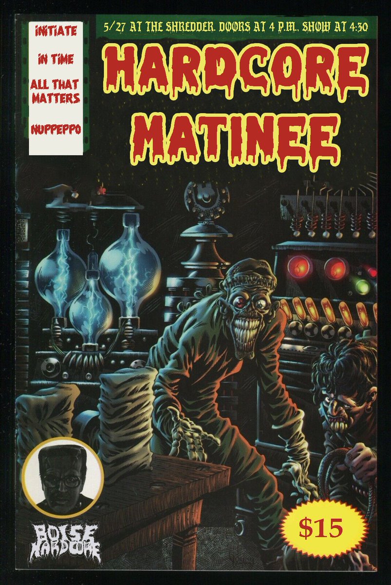 The rain will not stop us. Tomorrow is now a matinee at the Shredder. Spread the word.