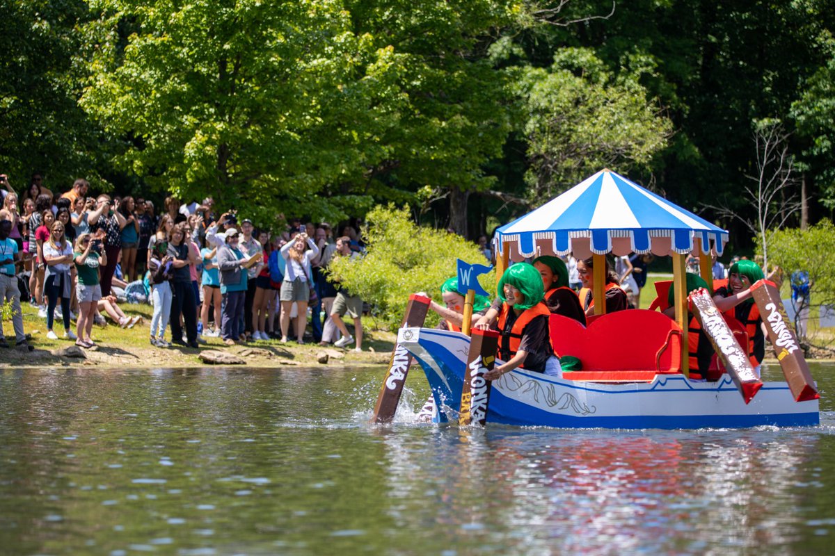 McDonoghSchool's tweet photo. Eight teams of upper schoolers carried their expertly engineered cardboard boats to the duck pond today for the 33rd annual Cardboard Boat Race! Learn more and see all the photos in the Media Hub: https://t.co/NjyZfQQVmP https://t.co/awoG9Wyi5H