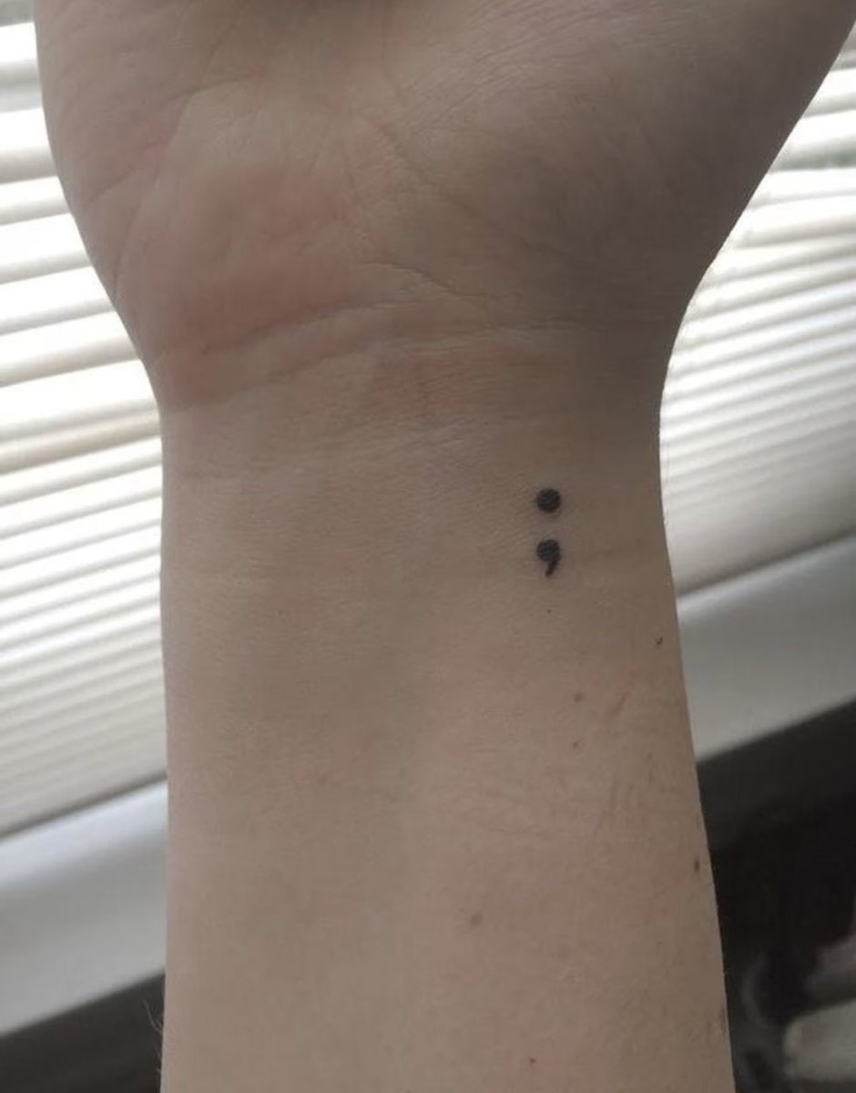 presshurtbutton's tweet photo. @Koreaboo another fact, not that it’s directly related to enhypen but getting a semicolon(;) tattoo on your wrist is also a way of showing you’re against suicide 🥀 https://t.co/HmRkwO0P6W