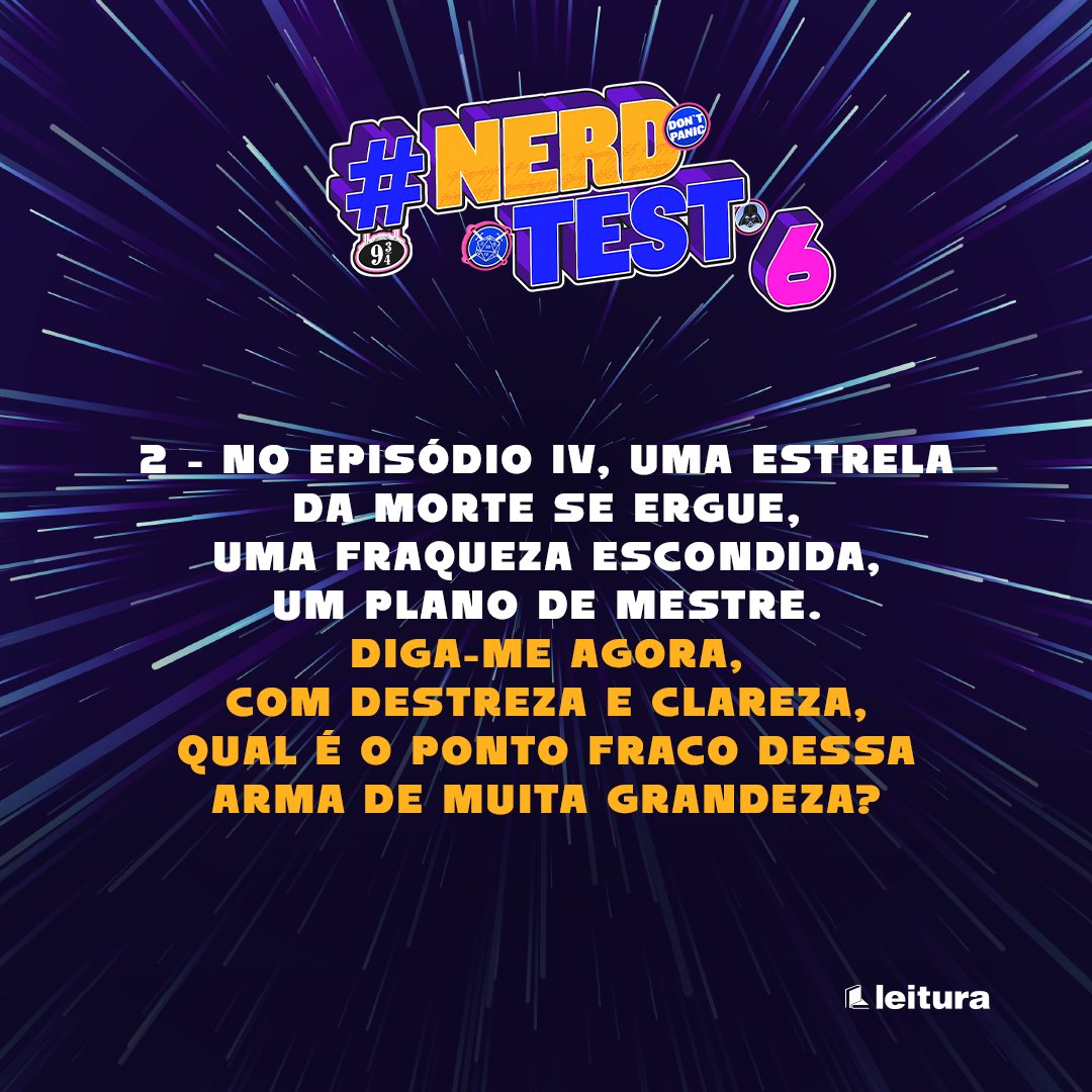 Livrar1aLeitura's tweet photo. (#NerdTest 6) O primeiro que responder as 3 perguntas corretamente leva para casa um prêmio imperdível de StarWars❤️!
📷Regras:
* É permitido apenas 1 resposta por usuário.
* O vencedor será divulgado 12:00 do dia seguinte.
#LivrariaLeitura #NerdTestLeitura https://t.co/HFWFcABY7p