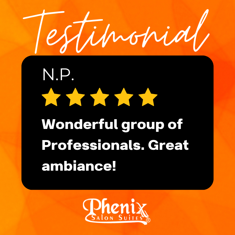 Always appreciate the love we get from clients who visit Phenix Salon Suites San Antonio! Thank you for sharing your experience with us. #FiveStarFriday #SalonSuites #SalonProfessionals #SanAntonioSalons #SanAntonioSalonSuites #SanAntonioEntrepreneurs