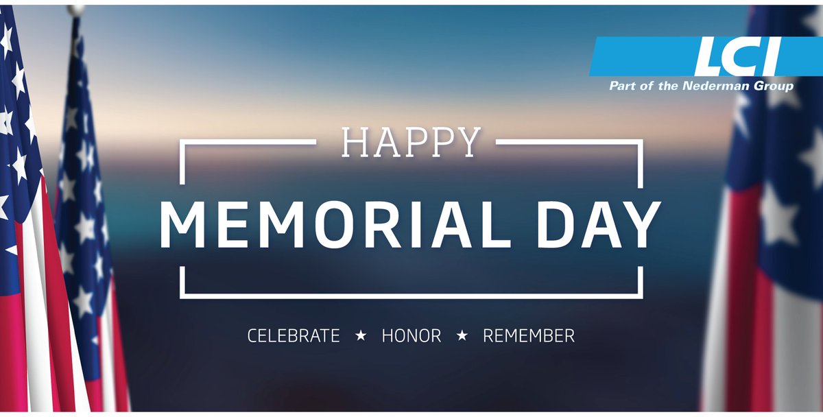 LCIcorp's tweet photo. We wish you all a happy holiday. Happy Memorial Day!

As a reminder, our US offices will be closed on Monday, May 29th in observance of Memorial Day.

#TheCleanAirCompany #CleanAir #Nederman #MikroPul #MemorialDay #MemorialDayWeekend #Honor #Remember #OfficeClosed https://t.co/bLEBwxRpPR