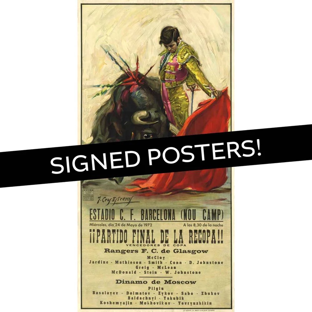 🇬🇧 RANGERS FANS - SIGNED GIVEAWAY ✍🏻

If #RangersFC  vs St Mirren this weekend we’ll draw one lucky WINNER who‘ll win this Barca 72 Bullfighter poster from blueroomart.co.uk signed by both Colin Stein & Willie Johnston!

To enter simply;
🔵 LIKE
⚪️ RETWEET
🔴 FOLLOW

🛒 A…