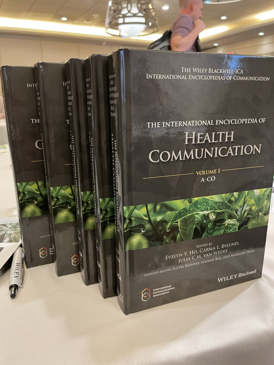 evelynyho1's tweet photo. Celebrating all 5 print copies of the Intl Encyl of Health Comm in print! At the #ICA23 HC Biz Mtg, we’ll take the pic at the end near 5:45 Sheraton Chestnut West.
https://t.co/03XDhbKHkc
#ICA_HC
#HealthComm #CommTwitter https://t.co/olxUAQzPvp