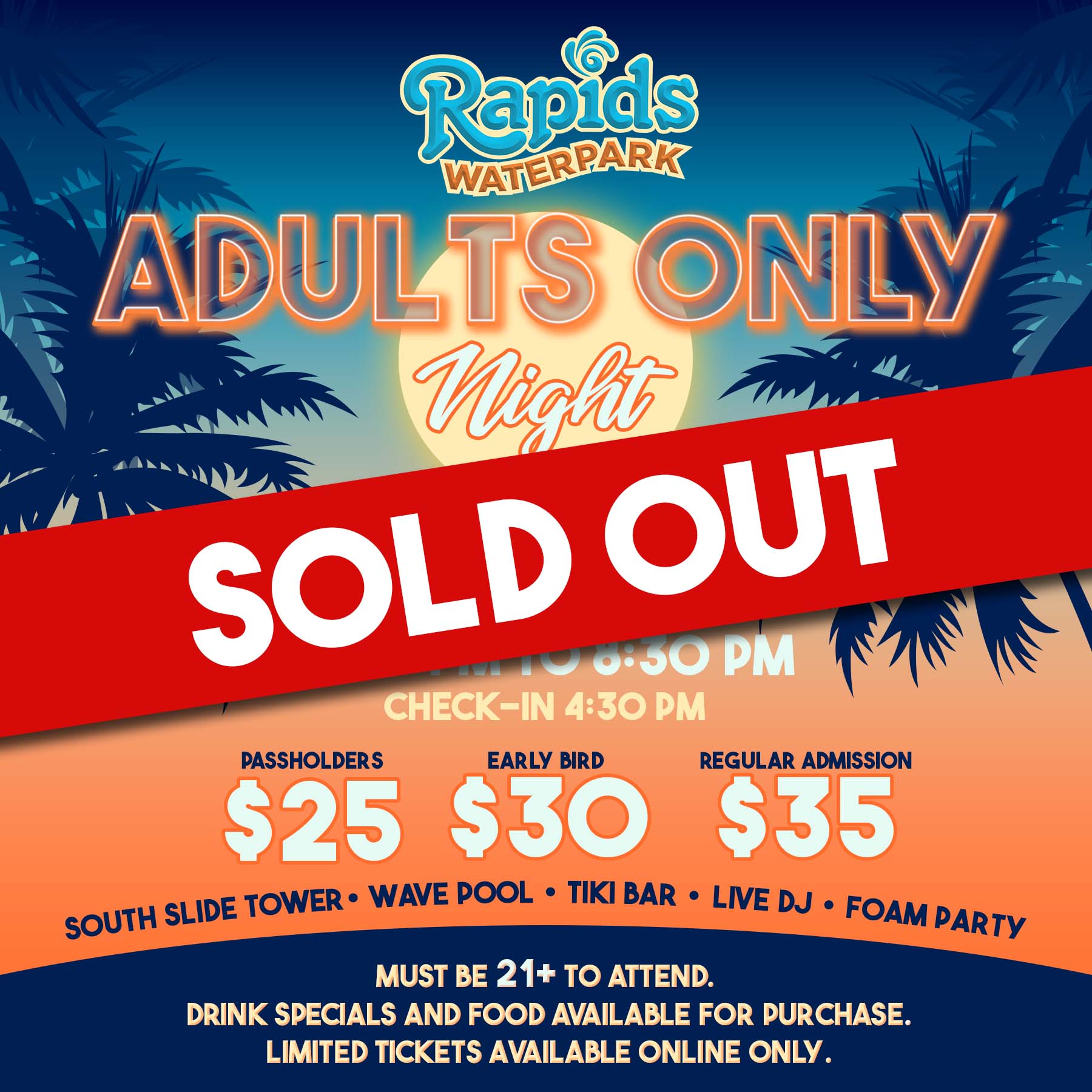 Rapids Water Park on Twitter "Rapids is SOLD OUT for our Adults Night