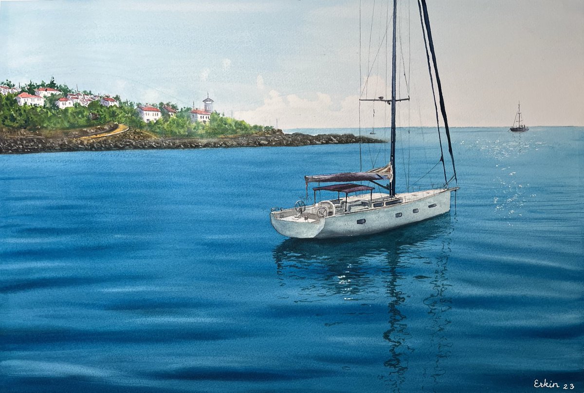 ARTFINDER: Sailboat-18 by Erkin Yılmaz - I love sea and sailboats, they have always been a… - bit.ly/41wCJIR via @artfinder