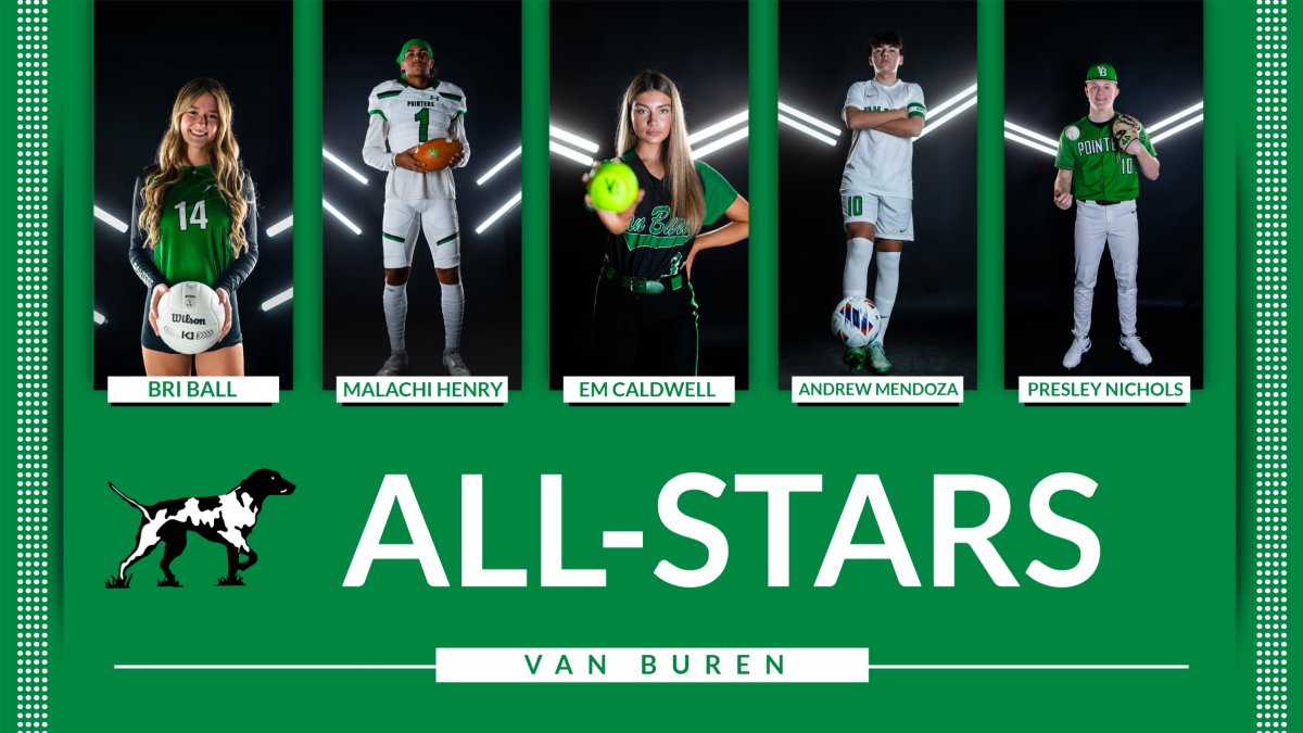 VBSD Activities/Athletics (@vbsdactivities) on Twitter photo VAN BUREN ALL-STARS!
Congrats to these outstanding SENIOR <a href="/VanBurenHS/">VB High School</a> student-athletes who were selected for the 2023 All-Star games in their respected sport!
Combined average GPA 3.93!
Pointer Proud! VAN BUREN ALL-STARS!
Congrats to these outstanding SENIOR <a href="/VanBurenHS/">VB High School</a> student-athletes who were selected for the 2023 All-Star games in their respected sport!
Combined average GPA 3.93!
Pointer Proud!