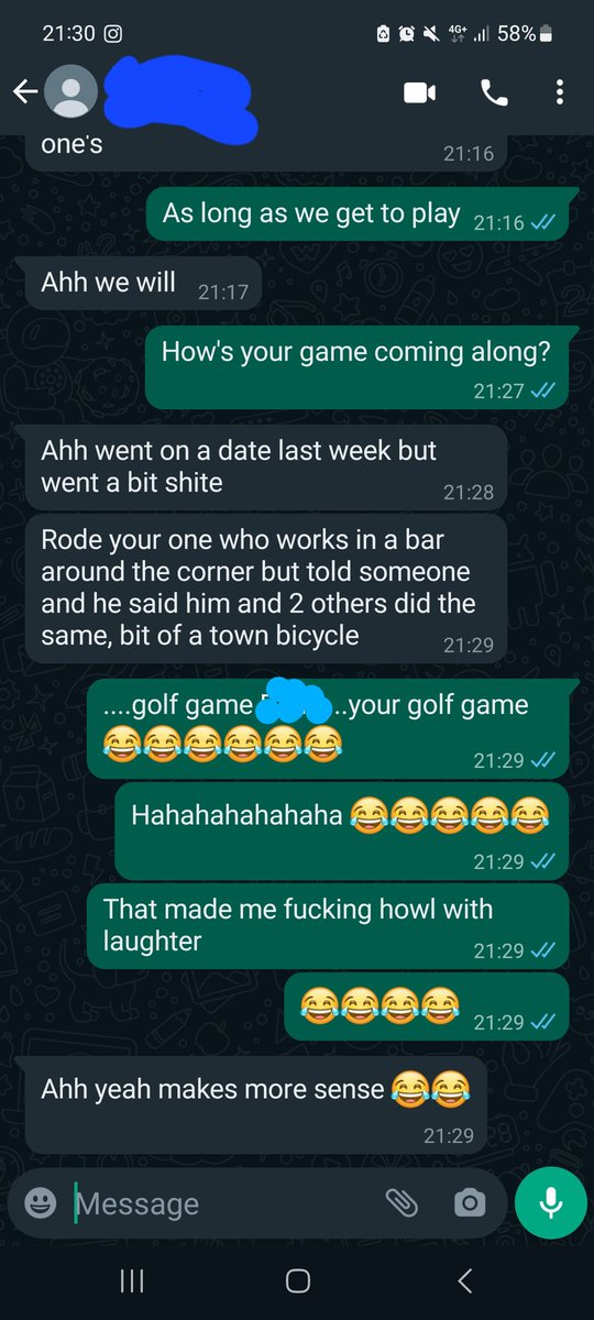 Gearoid__Lynch's tweet photo. Trying to ask my cousin about their GOLF game and get this reply 🤣🤣🤣 #golferslife https://t.co/joDbbsLDOk
