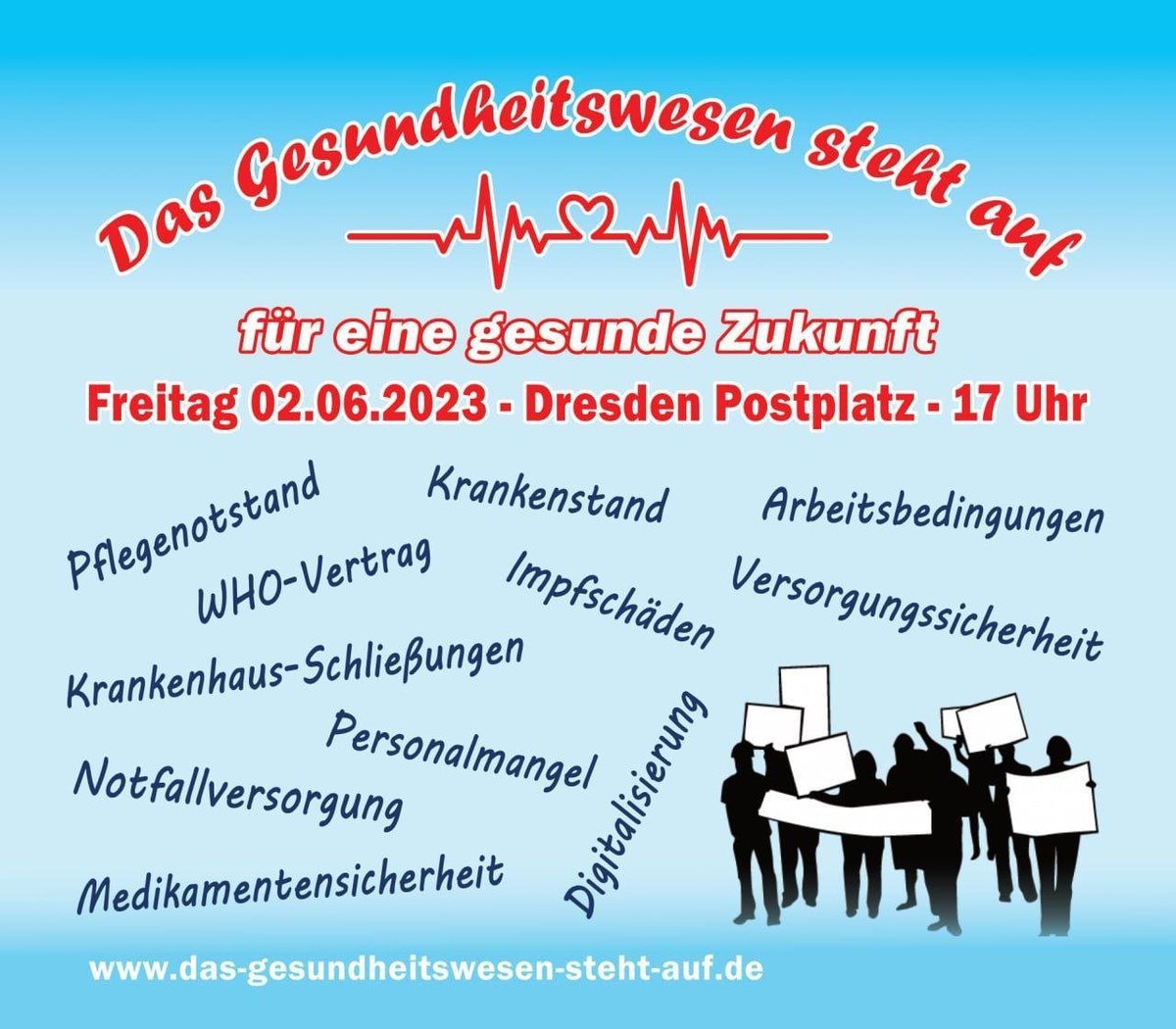 #Dresden (#Sachsen) #DD0206
#Demo #Demonstration #Protest 

Das #Gesundheitswesen steht auf - für eine gesunde #Zukunft 

ℹ️das-gesundheitswesen-steht-auf.deℹ️