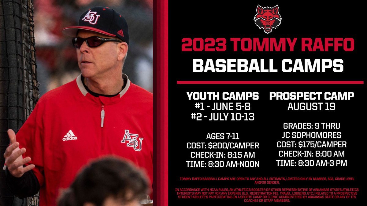 Mark your calendars! 📅

Registration is open for 2023 Tommy Raffo Baseball Camps!

🔗 bit.ly/38St9dV

#WolvesUp🐺