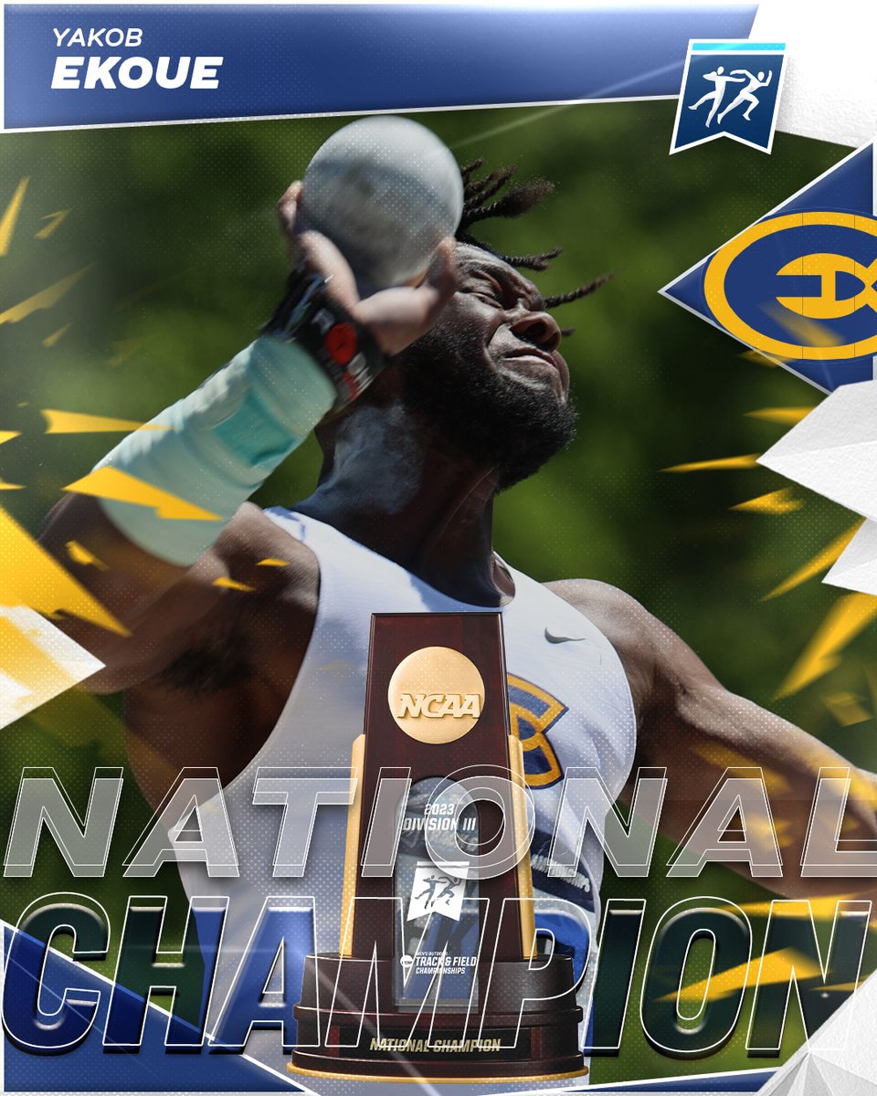 NCAA Division III (@ncaadiii) on Twitter photo ๐NATIONAL CHAMPION๐
Yakob Ekoue of <a href="/UWECblugolds/">UWEC Athletics</a> wins the men's shot put with a toss of 17.63m.
#d3tf | #WhyD3 ๐NATIONAL CHAMPION๐
Yakob Ekoue of <a href="/UWECblugolds/">UWEC Athletics</a> wins the men's shot put with a toss of 17.63m.
#d3tf | #WhyD3