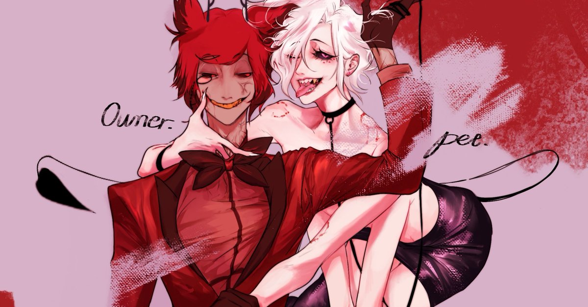 blacpuddingk's tweet photo. - owner &amp; pet -

#hazbinhotel #alastor #angeldust #radiodust https://t.co/GNW2K4pWl9