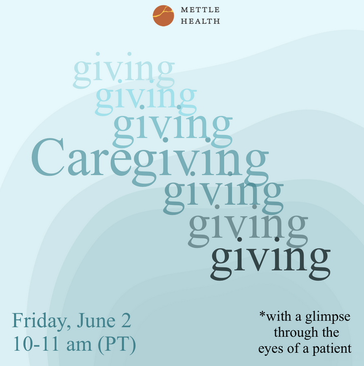 join us next fri for a special caregiver discussion: moving from caring for others, to caring for yourself after a diagnosis, while continuing to care for others. co-hosted by a special member of the <a href="/Mettle_Health/">Mettle Health</a> community v1.mettlehealth.com/events/caregiv…
