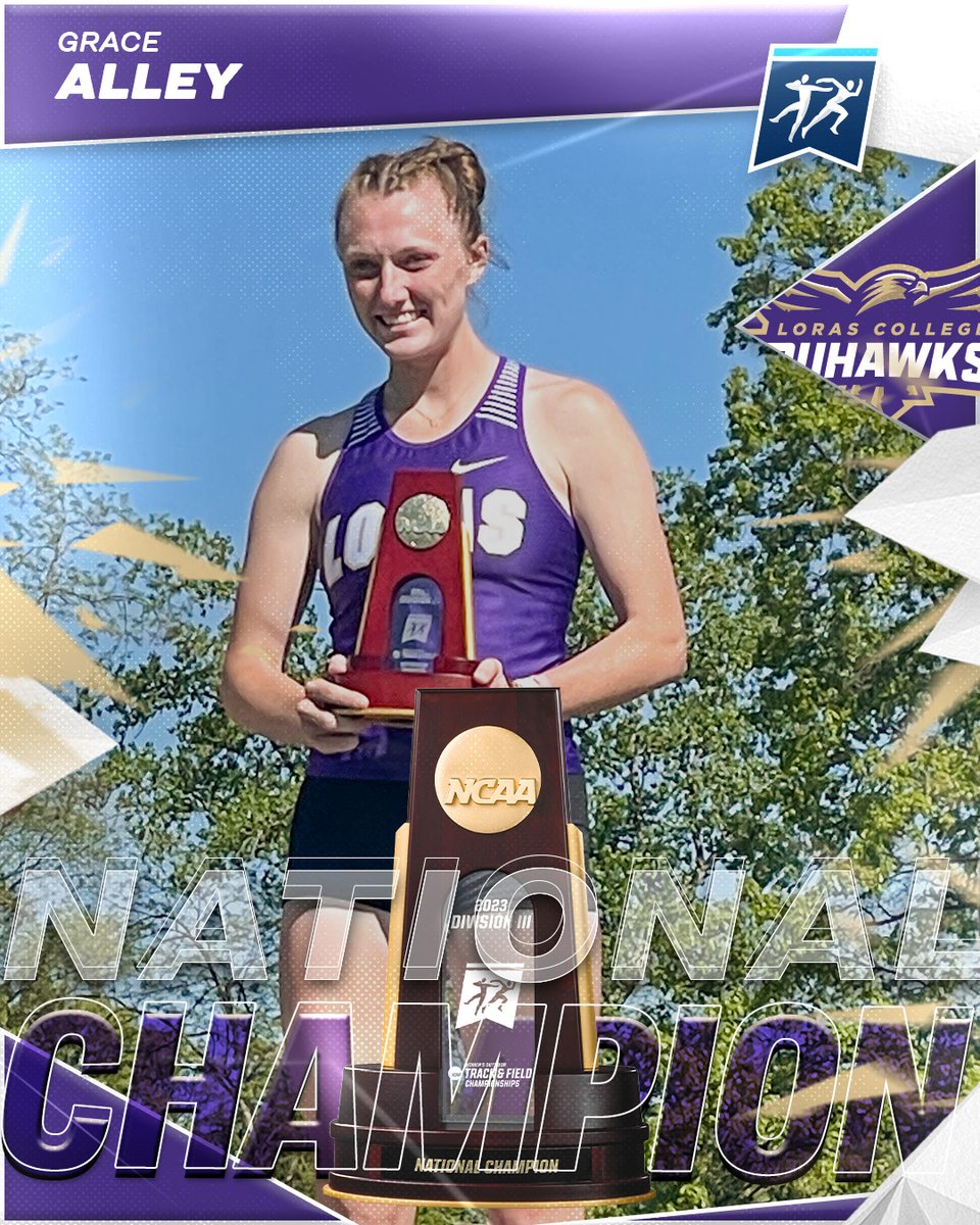 NCAADIII's tweet photo. 🏆NATIONAL CHAMPION🏆

After two days of competition, Grace Alley of @LorasAthletics takes the heptathlon title with 5,278 points.

#d3tf | #WhyD3 https://t.co/dvHMmCv89s