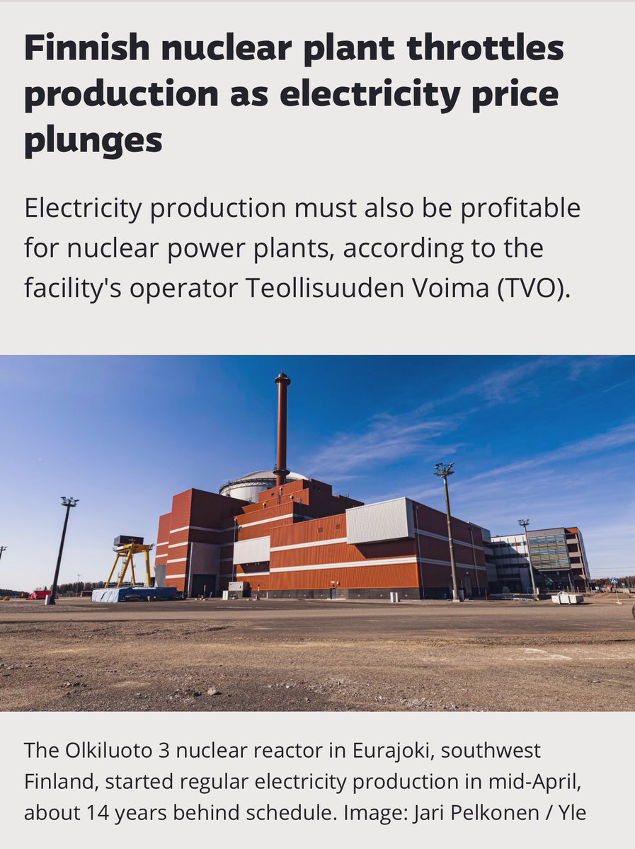 Jason's tweet photo. YOU GREEN LUNATICS IN GERMANY SHUT DOWN YOUR NUCLEAR REACTORS WHILE FINLAND’S NEW REACTOR HAS CREATED TOO MUCH FREE POWER https://t.co/Er8q63FLBS