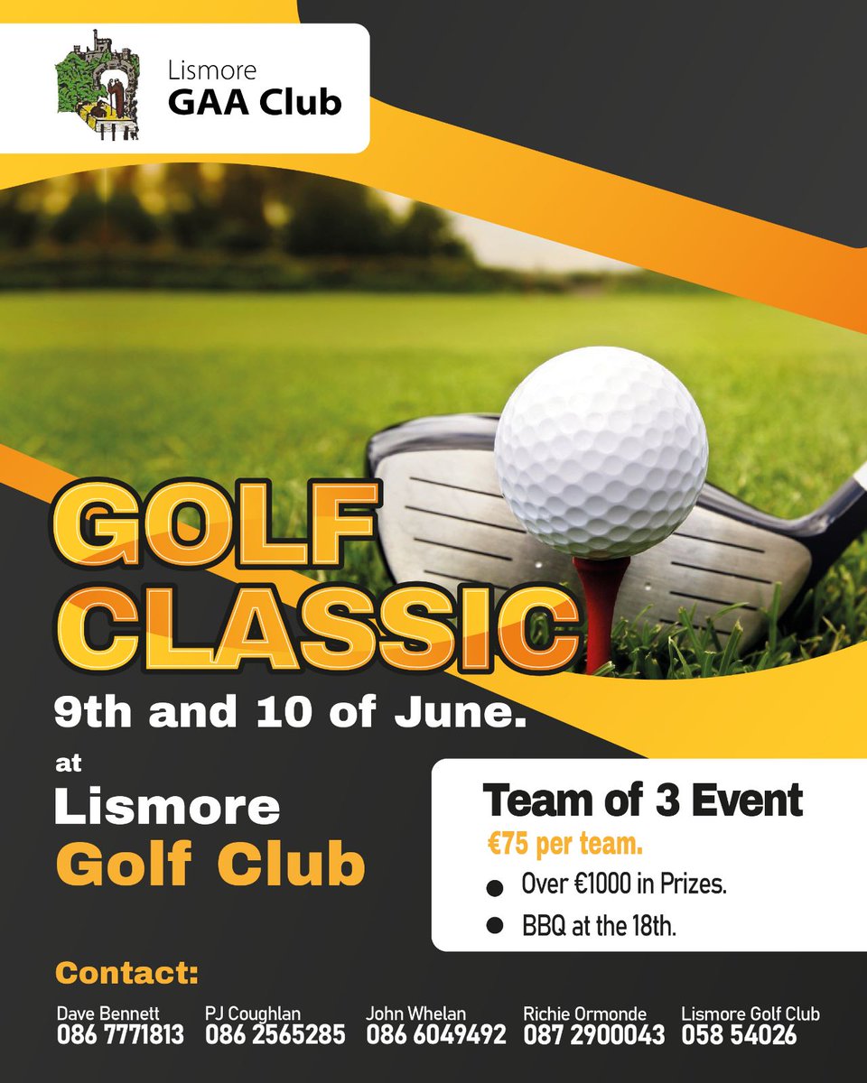 Calling all golfers, budding golfers and friends. Join us for our Golf Classic on 9th and 10th June. This is a key fundraising event for the club and all support greatly appreciated ⛳️🏌‍♂️🏌‍♀️