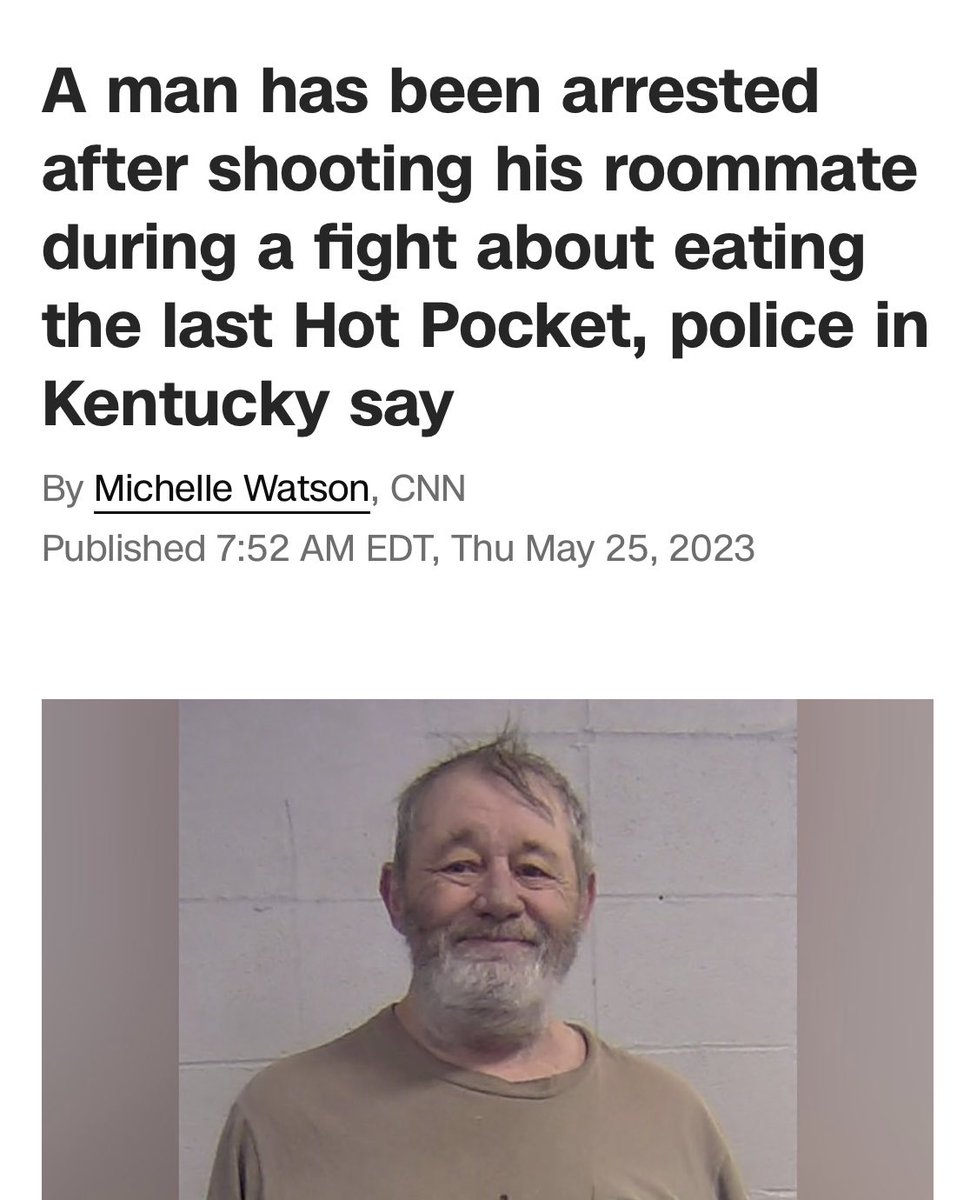Shot his roommate in the ass over a hot pocket. I’m buying ⁦<a href="/hotpockets/">Hot Pockets</a>⁩ stock.