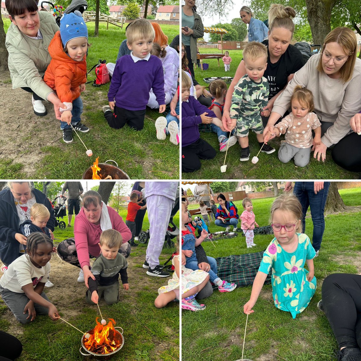 Was lovely to see so many new faces at a very busy #BacktoNature session! Investigating nature through water play, along with continuing to build our confidence around the fire pit 🔥 #outdoorlearning #transition #familylearning