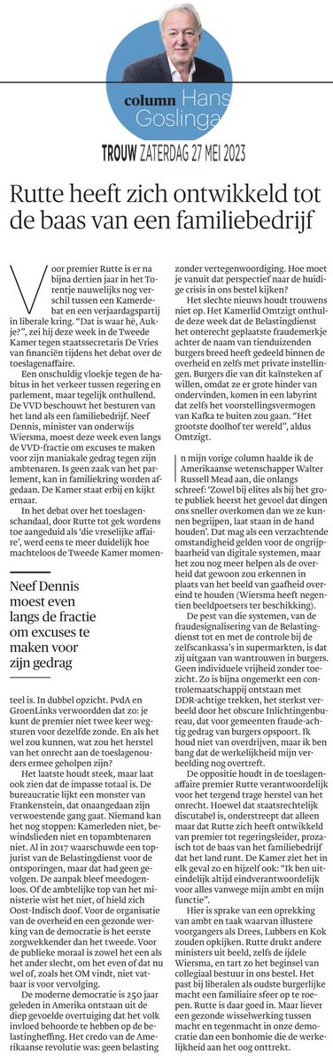WelmoedVlieger's tweet photo. ‘Liever een gezonde wisselwerking tussen macht en tegenmacht in onze democratie dan een bonhomie de de werkelijkheid aan het oog onttrekt.’

#column @HansGoslinga https://t.co/PJgjipIHJw
