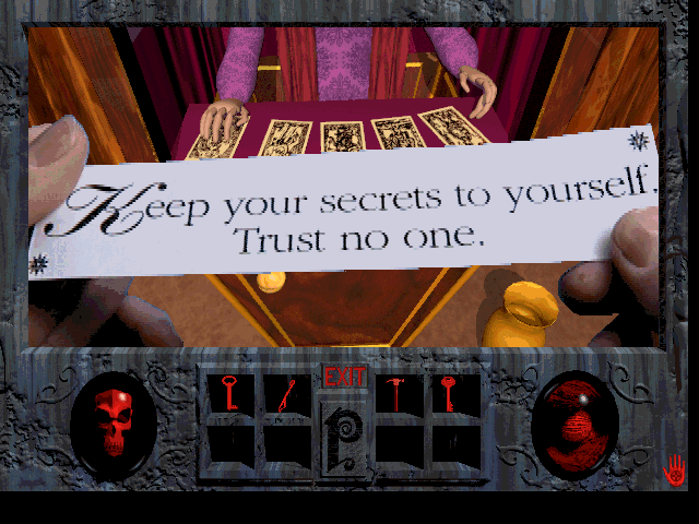 🔮 

Fortune Teller  

4

Phantasmagoria (1995)  

#FortuneTeller #Phantasmagoria #SierraOnLine #SierraGames #Sierra #AdventureGame #PointAndClick #RetroGaming #RetroGames #RetroGamer #Nerd #Geek #PcGaming #PcGames #DOSGaming #Gaming #VideoGames #Games #Collector #90s