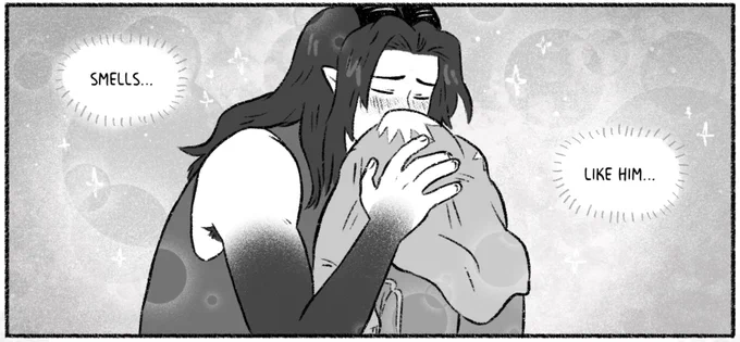 ✨Page 389 of Sparks is up!✨ What does Philo smell like? Idk. Sweat and pastries maybe   ✨https://sparkscomic.net/?comic=sparks-389 ✨Tapas  ✨Support & read 100+ pages ahead patreon.com/revelguts